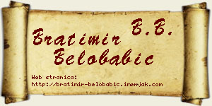 Bratimir Belobabić vizit kartica